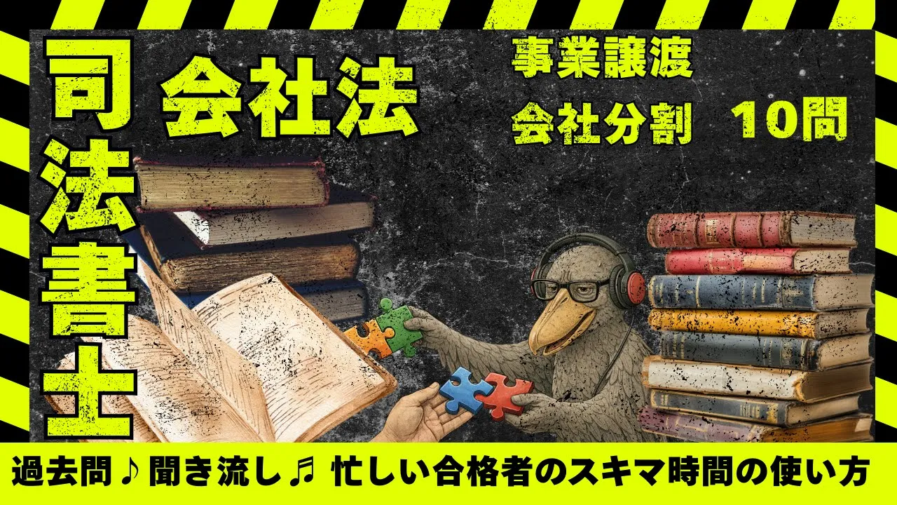 司法書士過去問|会社法 事業譲渡・吸収分割を10問で整理