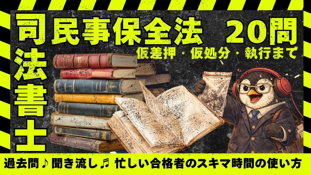 司法書士試験|民事保全法|仮差押え・仮処分・保全執行を過去問肢別全20問